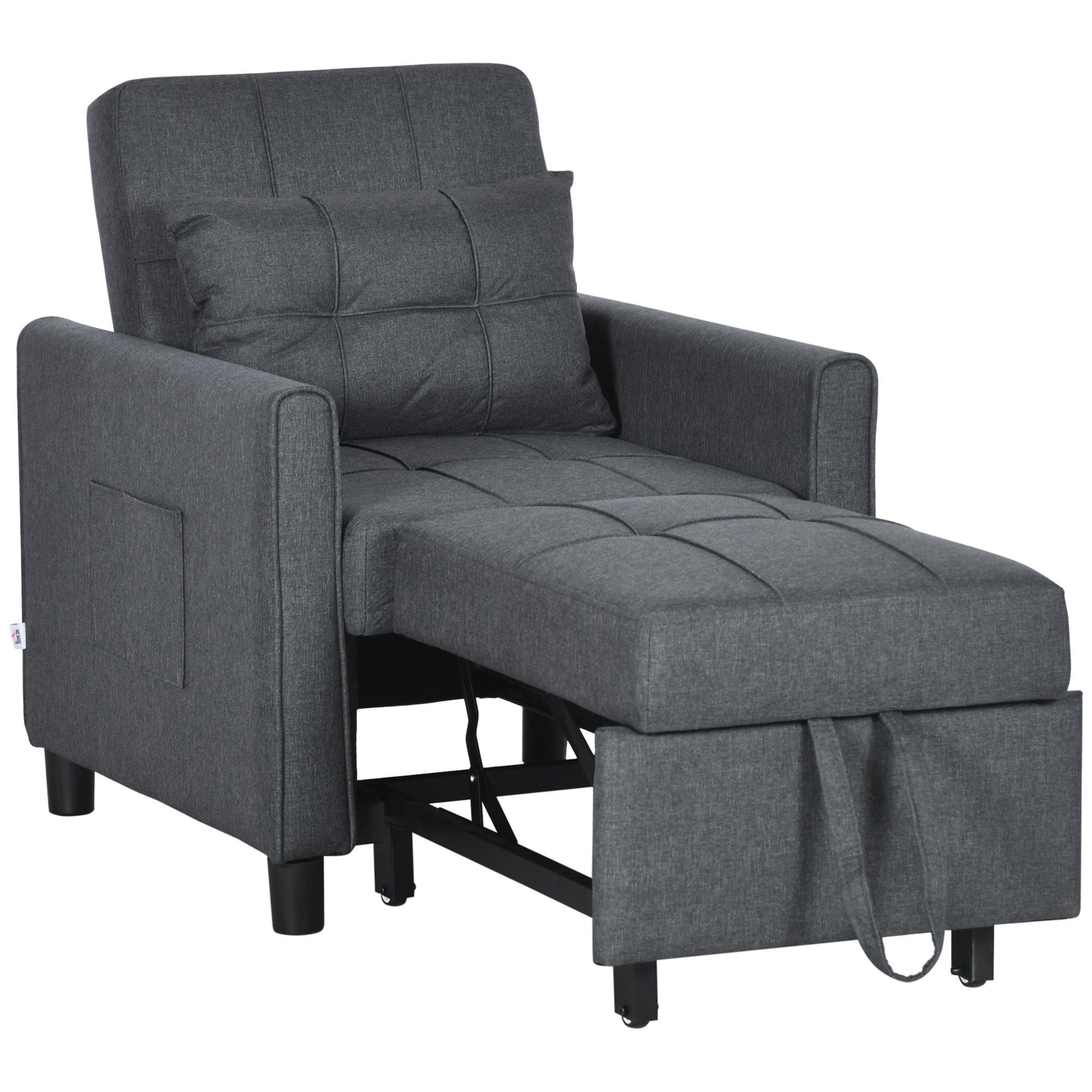 Folding Chair Bed Pull Out Sleeper Chair with Adjustable Backrest